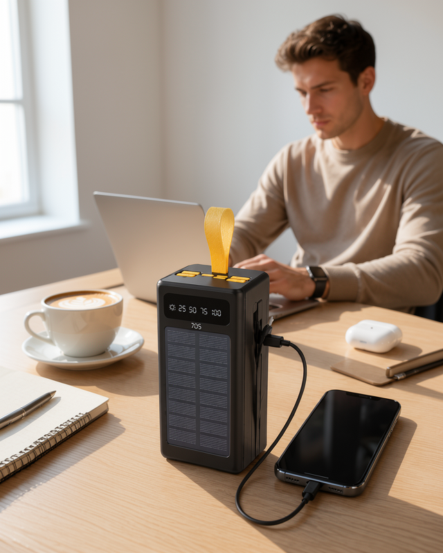 Yeni Nesil Güneş Panelli Powerbank, Kamp ve Dış Mekan Kullanımı için Uygun