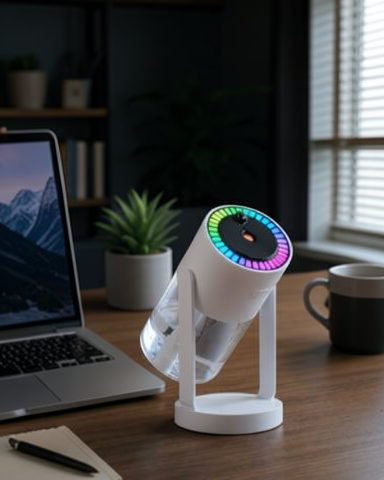 Yeni Nesil Portatif Tasarıma Sahip Ultrasonik RGB Işıklı Hava Nemlendirici