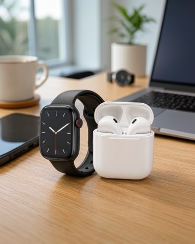 Çok Fonksiyonlu İkili Set: Gümüş Kasa Akıllı Saat ve Bluetooth Kulaklık