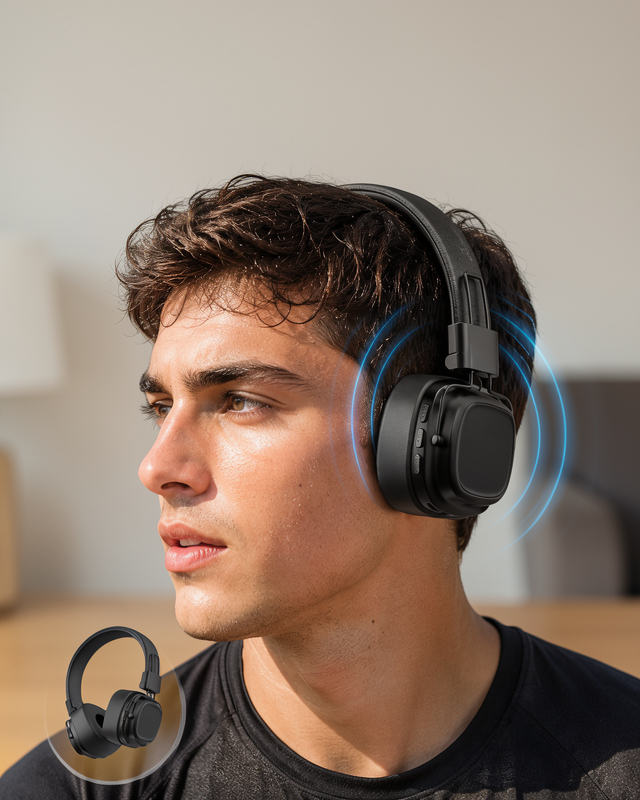 Yeni Nesil Taşınabilir Kablosuz Müzik Kulaklığı Katlanabilir Tasarımlı