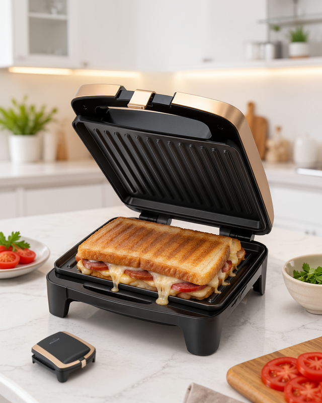 Yeni Nesil 4 Tost Kapasiteli Pratik Kullanım Ev Tipi Tost Makinesi
