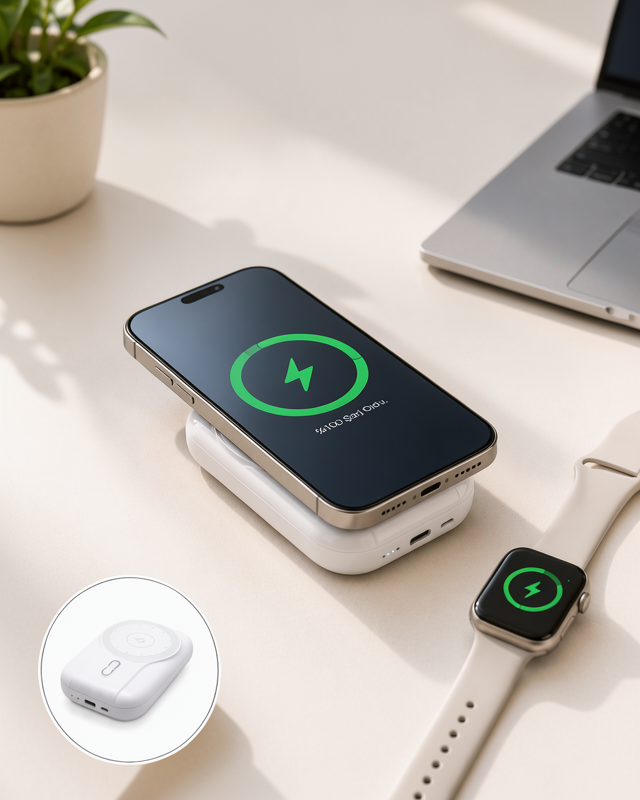 Yeni Nesil 10000 mAh 4’ü 1 Arada Powerbank, Akıllı Saat ve Telefon Uyumlu