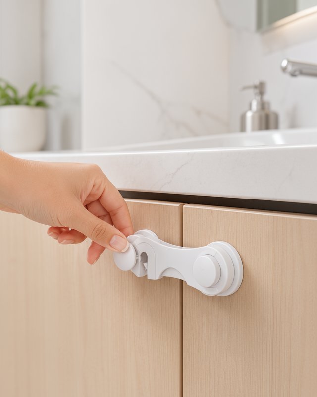 Yeni Nesil 4 Adet Bebek Güvenlik Dolap Kilidi Kolay Montajlı Çift Taraflı Bantlı Set