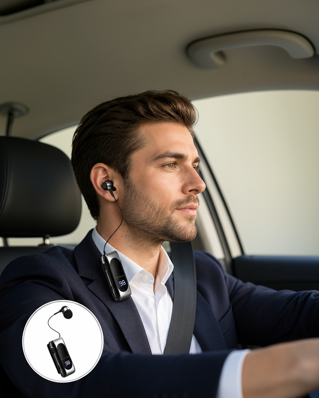 Dijital Ekran ve Titreşimli Uyarı ile Bluetooth 5.2 Klipsli Kablosuz Kulaklık