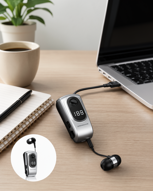 Titreşimli Bildirimli, 25 Saat Kullanım Süresi Olan Dijital Ekranlı Bluetooth Kulaklık