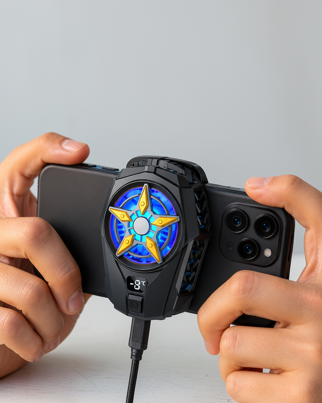 Yeni Nesil Telefon Soğutucu – 65-85 mm Uyumlu, Dijital Ekranlı Oyunlar İçin