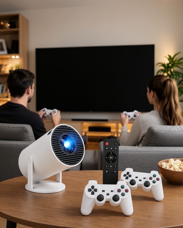 Yeni Nesil Kablosuz Mini Projeksiyon Cihazı Taşınabilir Ev Sineması için Oyun ve Film
