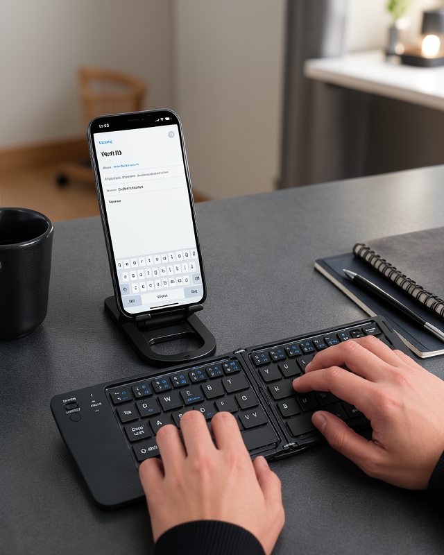 Bluetooth Klavye, Katlanabilir ve Taşınabilir, iOS Android Windows Uyumlu