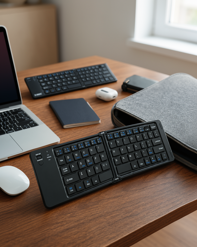 Bluetooth Klavye, Katlanabilir ve Kablosuz, Telefon Tablet Bilgisayar Uyumlu
