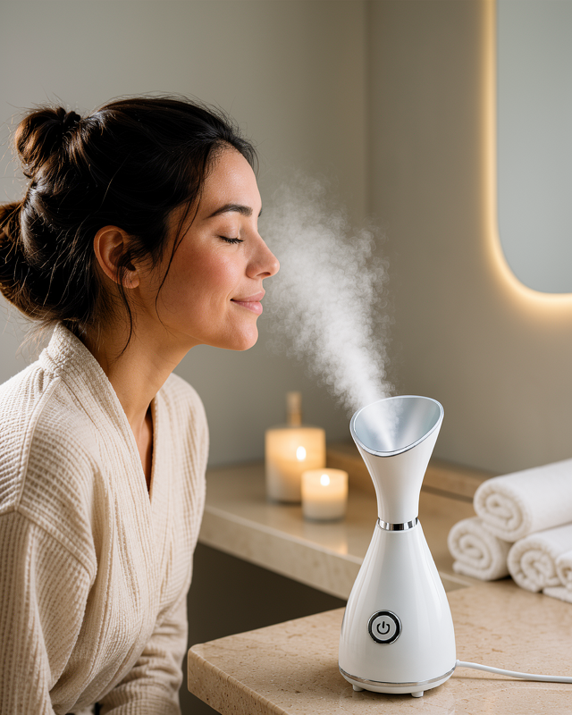 Tek Tuşla Kullanım Özellikli Nano İyonik Buhar Cihazı Yüz Bakım Makinesi