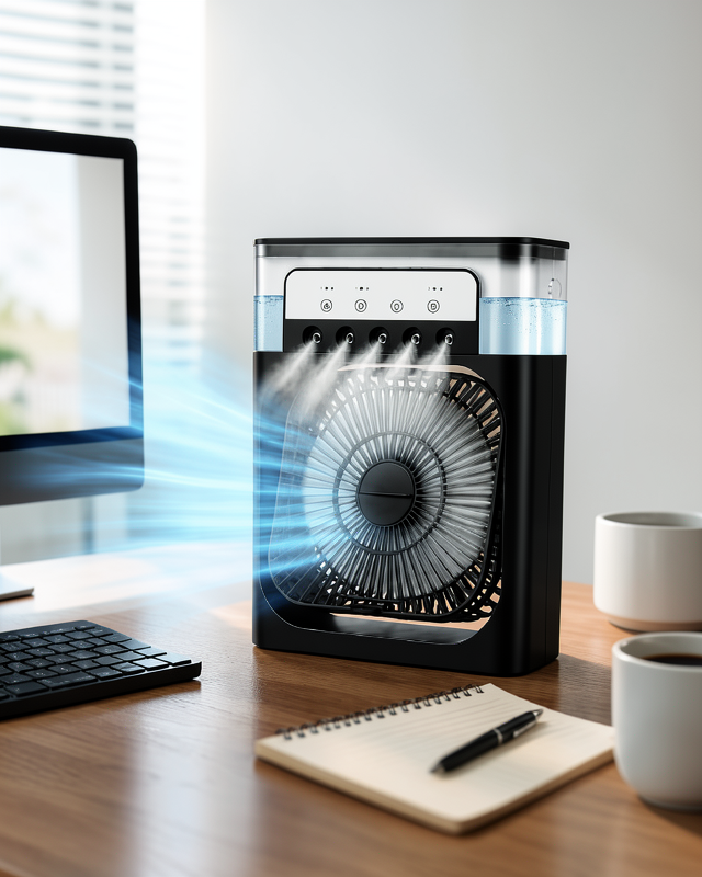 Zamanlayıcı, 7 Renk Ambiyans Işığı ile Type-C Bağlantılı Serinletici Fan