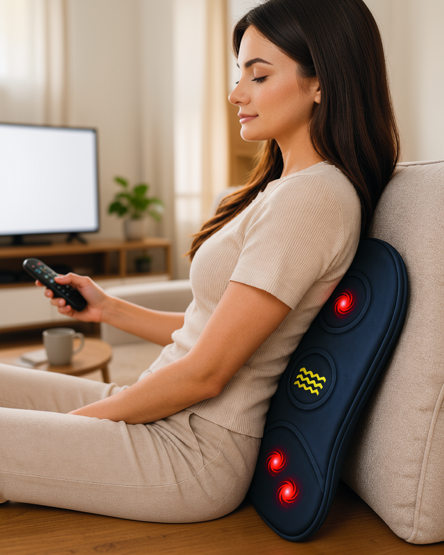 Sırt Destek Minderi Ergonomik Isıtmalı Bel Masaj Minderi