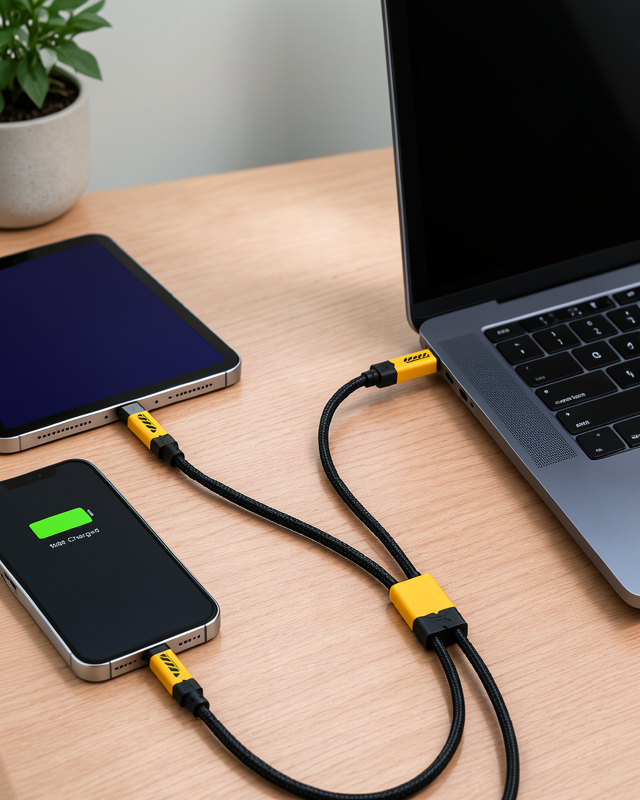 Örgü Kablo 240W Çoklu Şarj Kablosu Type-C Lightning Micro USB