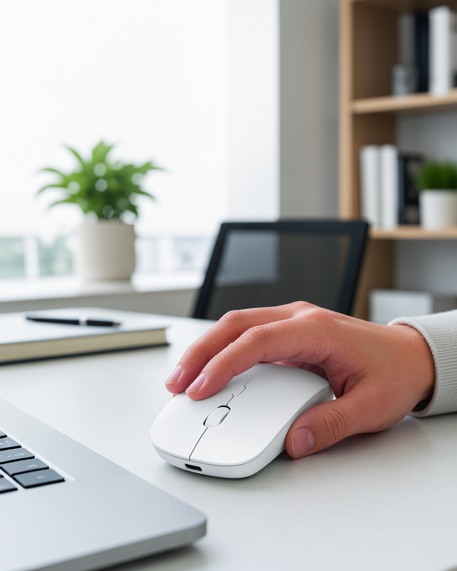 Ergonomik Şarjlı Fare, Çift Modlu Kablosuz Bluetooth Mouse