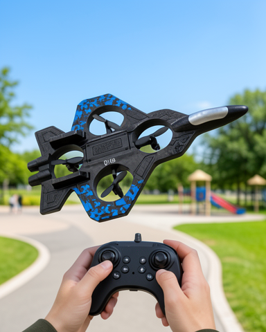 Jet Tasarımlı Uzaktan Kumandalı Drone 4 Pervaneli 2.4G 360 Derece Takla LED