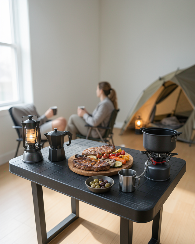 Dayanıklı Piknik Balkon Bahçe Masası Çok Amaçlı Katlanır Kamp Masası