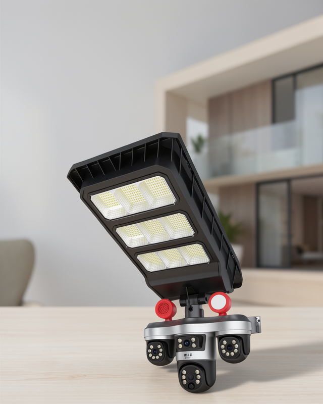 LED Projektörlü Akıllı Güvenlik Kamerası Solar Panelli