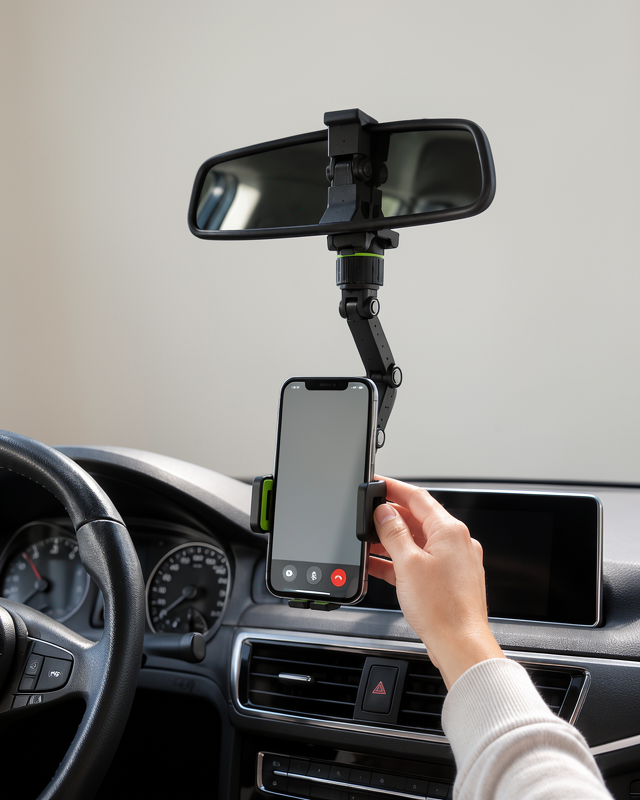 Dikiz Aynasına Monte Edilen Ayarlanabilir ve Sabit Telefon Tutucu