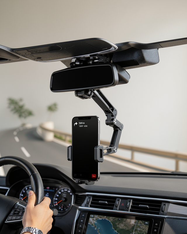 Navigasyon için uygun telefon standı, araç dikiz aynası telefon tutucu