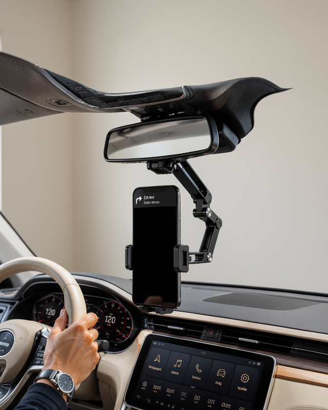 360° Döner Katlanabilir Telefon Tutucu Araç İçi Dikiz Aynası