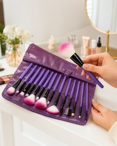 Günlük ve Profesyonel Kullanıma Uygun 12 Parça Yumuşak Kıllı Makyaj Fırça Seti