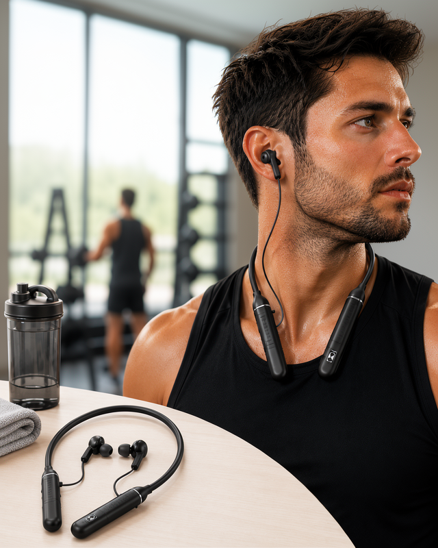 Mikrofonlu Uzun Pil Ömrüne Sahip Boyun Tipi Kablosuz Bluetooth Kulaklık