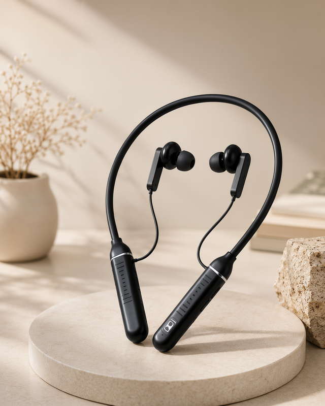 Mikrofonlu Spor ve Günlük Kullanıma Uygun Kablosuz Boyun Tipi Bluetooth Kulaklık