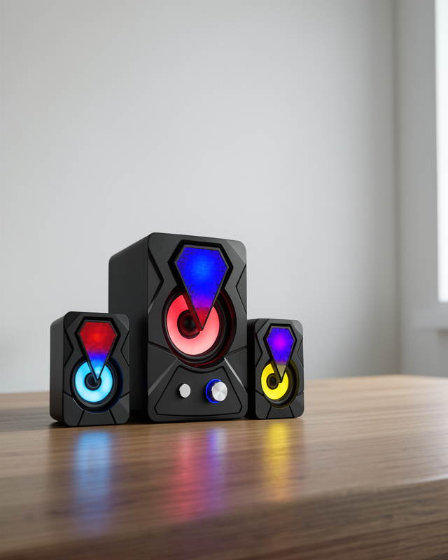 USB Bilgisayar Oyun Hoparlörü RGB LED Aydınlatma ile