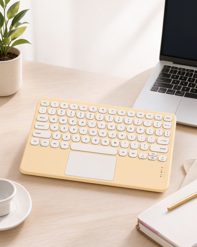Slim Kablosuz Wifi Q Klavye Touchpad ile Android ve İOS Uyumlu Bluetooth Klavye