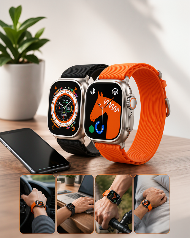 49MM Dokunmatik Akıllı Saat Bluetooth Bağlantılı Sağlık ve Spor Takibi Özellikli