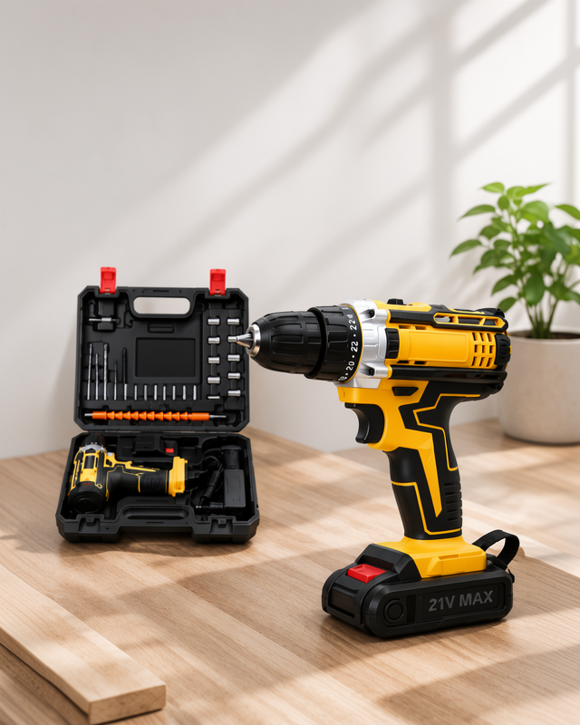 24W Akülü Matkap - Metal Dişli, Çift Bataryalı ve LED Işık ile Tam Set