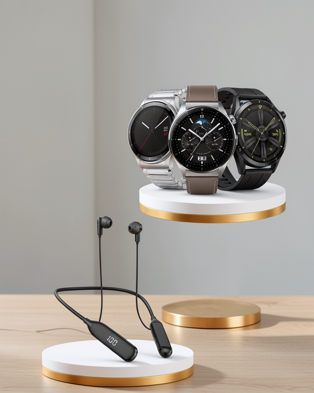 60 Saat Süreli Mikrofonlu Kablolu Bluetooth Kulaklık ve Alarm Titreşimli Akıllı Saat
