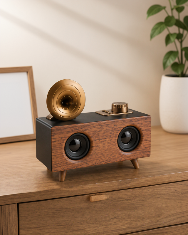 Yüksek Ses Kalitesine Sahip Şarjlı Nostaljik Bluetooth Radyo