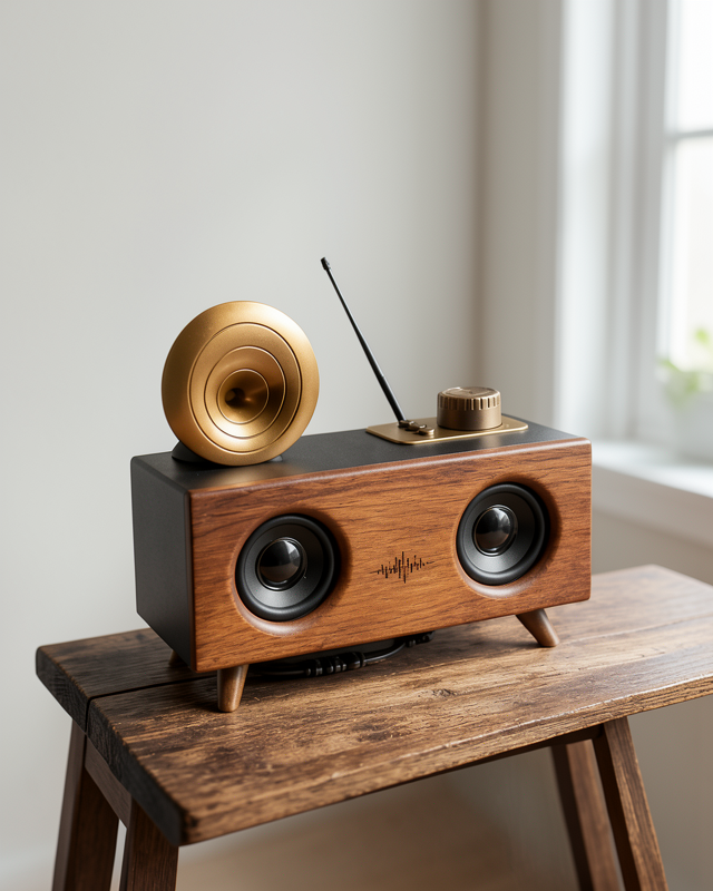 Bluetooth Bağlantılı Nostaljik Tasarıma Sahip Speaker