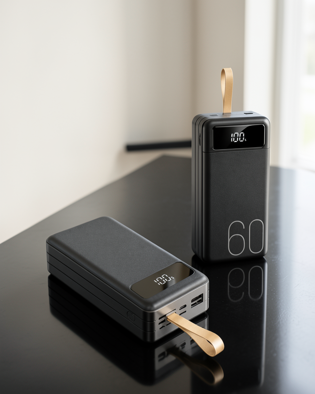 60.000 Mah Kapasiteye Sahip Hızlı Şarjlı 4 Çıkışlı Dijital Göstergeli Powerbank