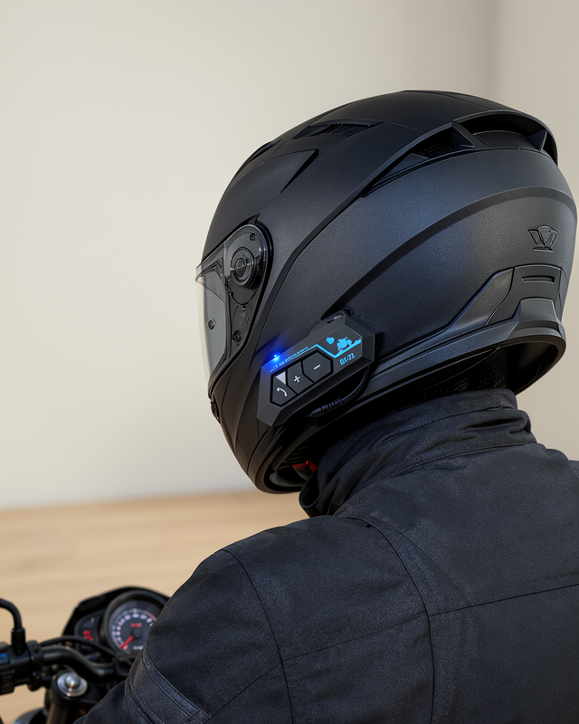 Navigasyon ve müzik desteği olan şarjlı Bluetooth kask kulaklığı