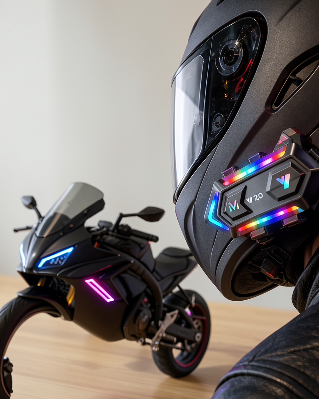 Çift Telefon Destekli BT5.3 Motosiklet Kask İletişim Sistemi
