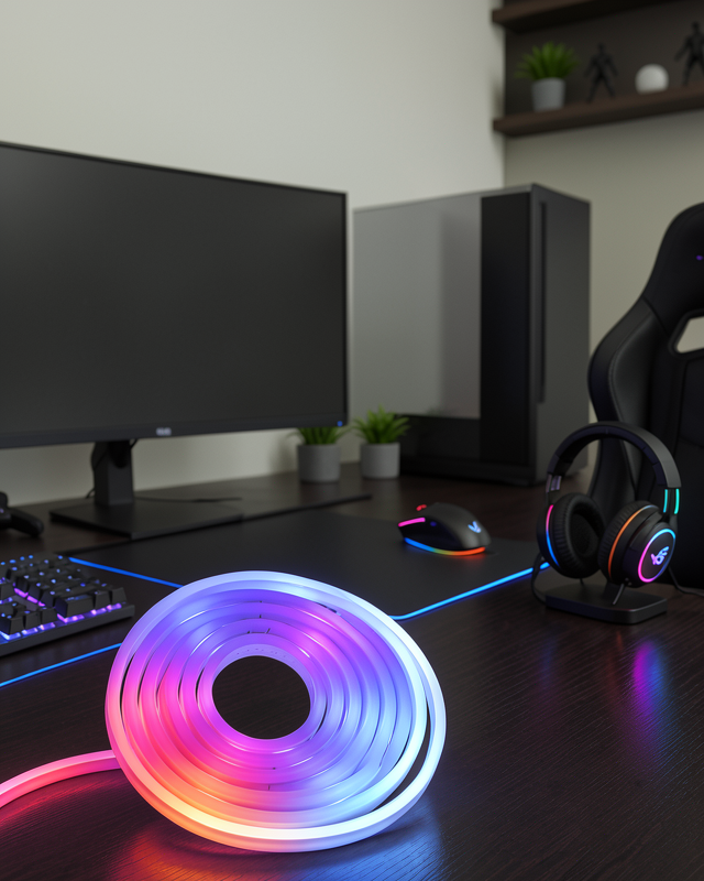 Kumandalı RGB Neon Led Şerit Işık USB Su Geçirmez Müzik Senkronlu