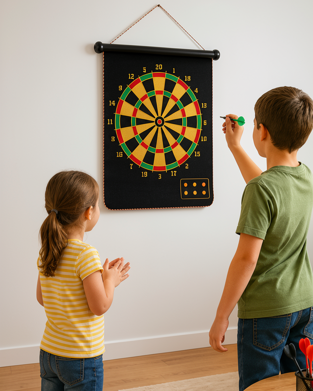 Güvenli Manyetik Dart Seti 6 Dart Oku Katlanabilir Tahta