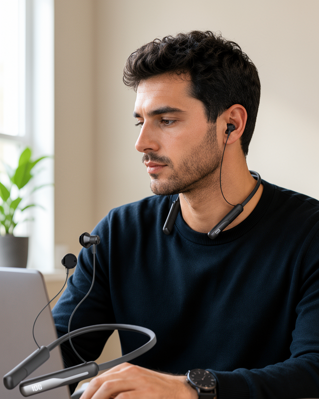 Bluetooth 5.4 Boyun Askılı Kulaklık Manyetik Type C Şarjlı