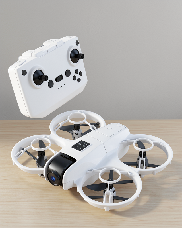Işıklı Mini Drone Çift Batarya Yedek Pervane Setli