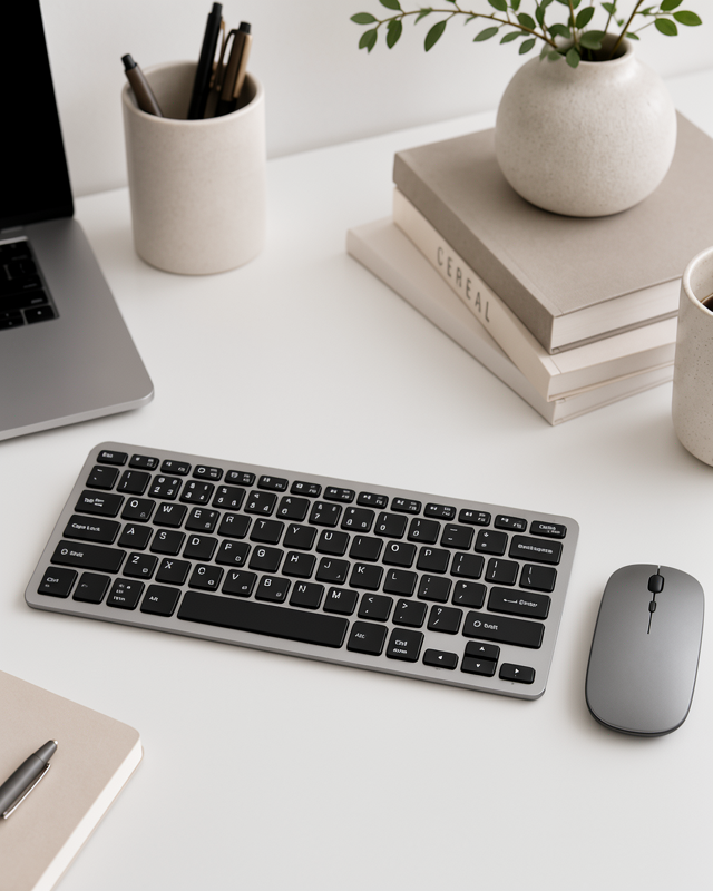 Kablosuz Bluetooth Klavye Mouse Seti Şarjlı Tablet Laptop Uyumlu