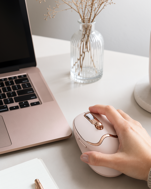 Kablosuz Mouse Bluetooth ve USB Alıcılı Ergonomik Tasarım