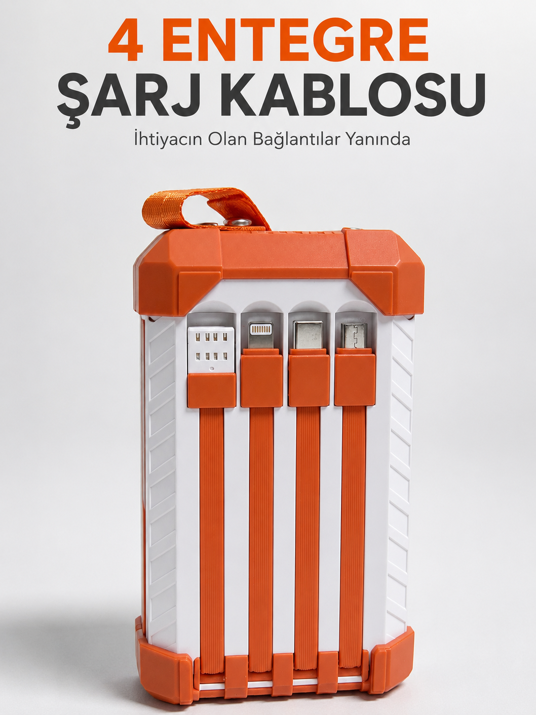 Yüksek Kapasiteli 60000 mAh Güç Bankası 22.5W Hızlı Şarj Type-C USB Çıkışlı Dahili Kablolu Dijital Göstergeli