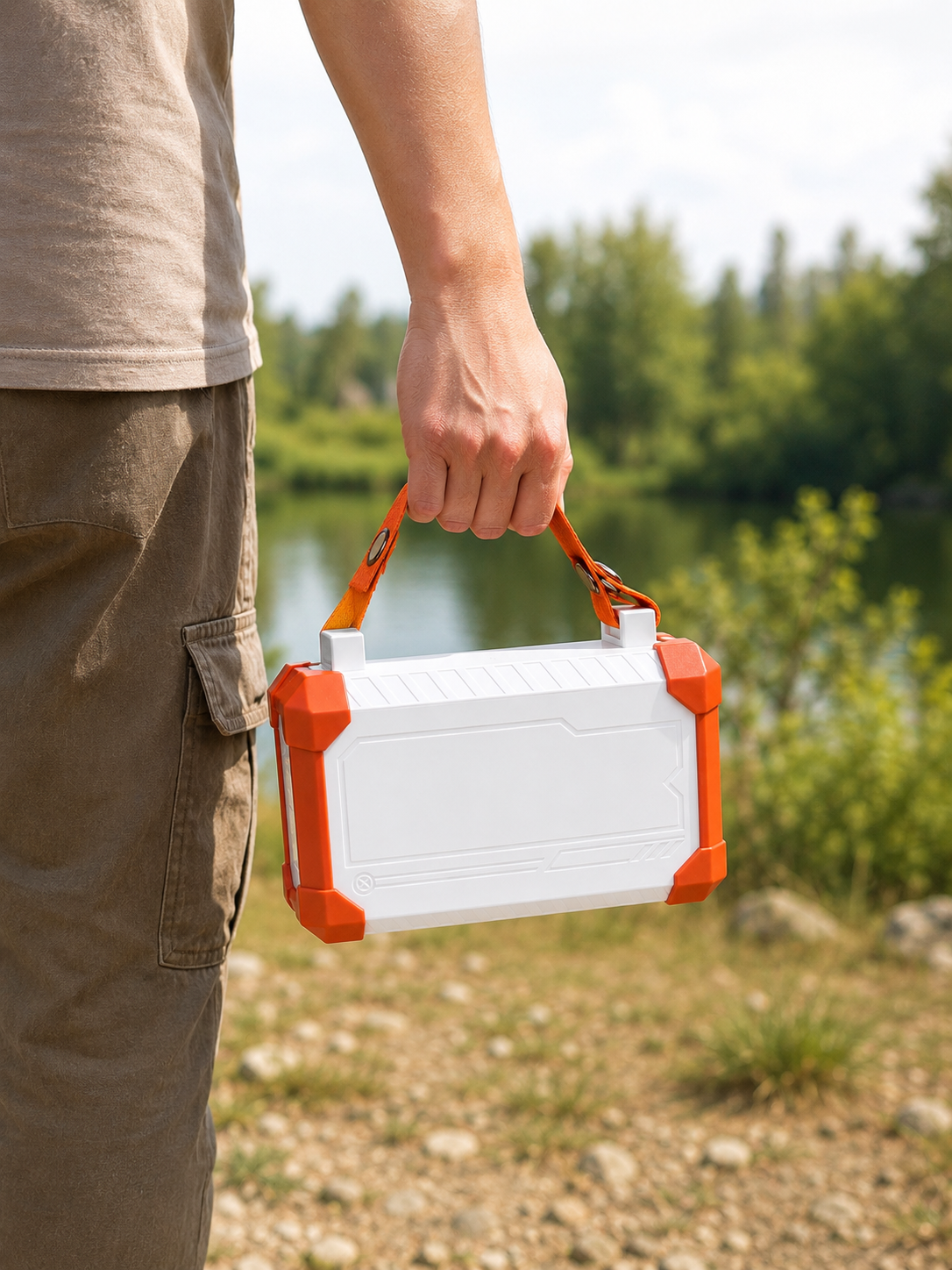 Kamp ve Seyahat İçin 60000 mAh Powerbank 22.5W Hızlı Şarj Acil Durum Işıklı Taşıma Saplı 4 Entegre Kablolu