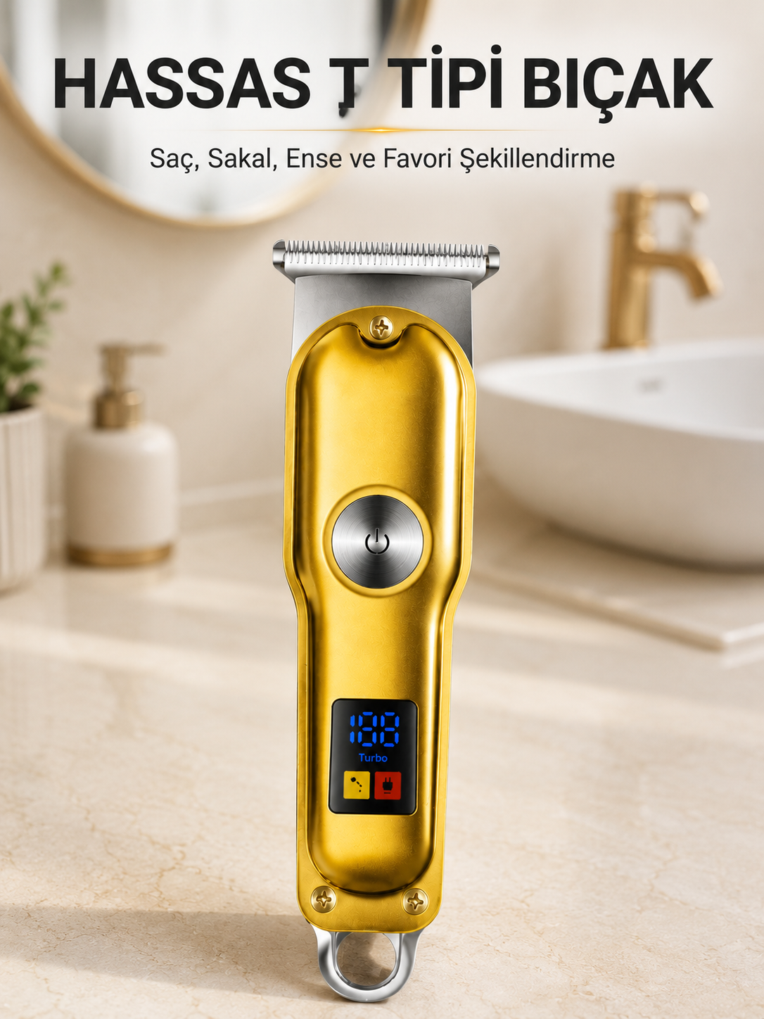 Şarjlı Saç Sakal Kesme Makinesi 1 2 3 mm Taraklı T Tipi Bıçaklı Kablolu ve Kablosuz Kullanım