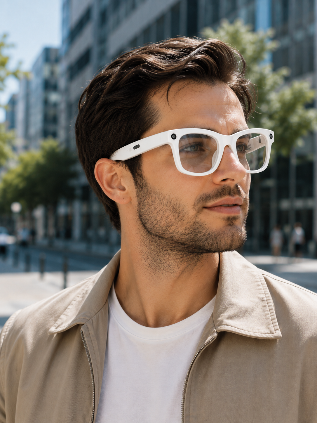 3 Lensli Kameralı Akıllı Gözlük AI Sesli Asistan Çeviri Bluetooth Görüşme Müzik Fotoğraf Video Kayıt Özellikli