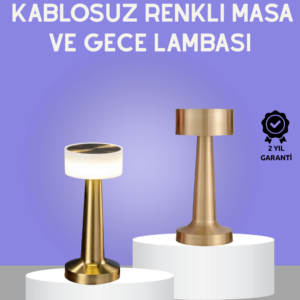 Touch Gece Lambası Dokunmatik Kontrol, Kablosuz Kullanım, Metal Gövde