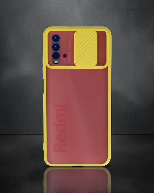 Xiaomi Redmi 9t Kılıf Palm Buzlu Kamera Sürgülü Silikon - Sarı