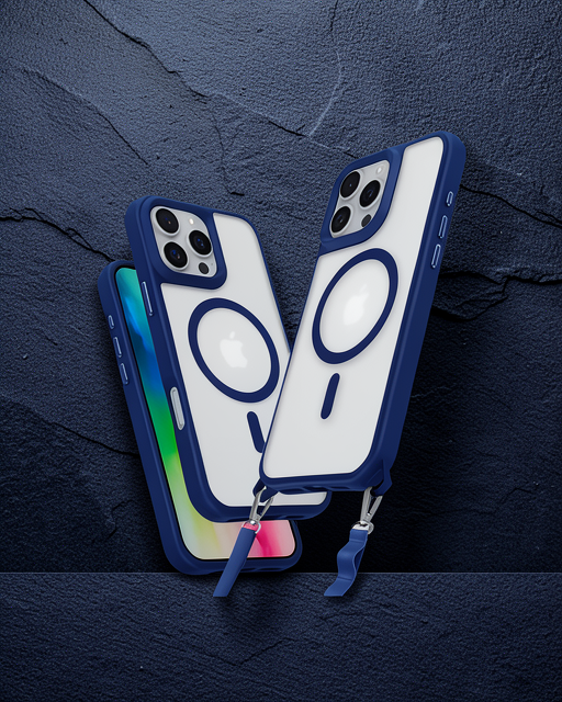 Apple İphone 16 Pro Max Kılıf Enka Magsafe Silikon Kılıf - Lacivert
